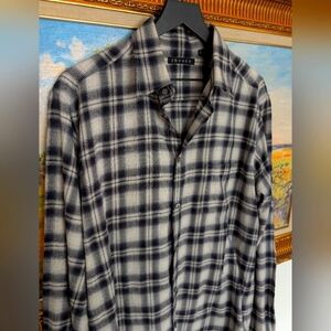 Theory Navy and Cream Shirt